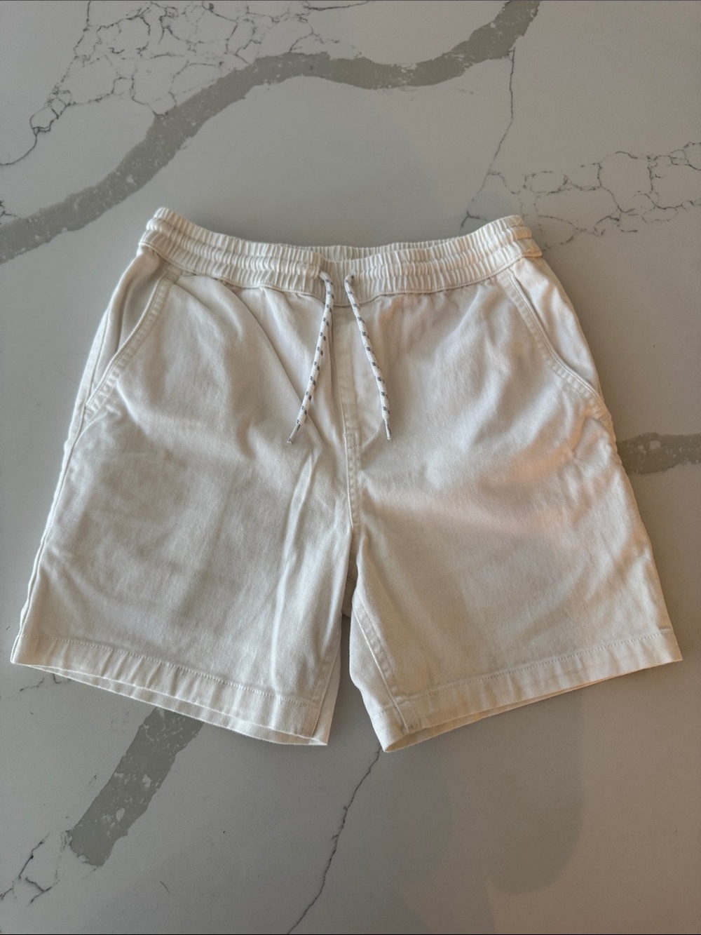 Boys size 10/12 class club white shorts with elastic waist